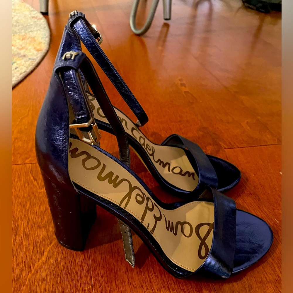 Sam Edelman 4-in shimmer chunky navy heels